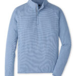 Peter Millar Stealth Stripe Performance Quarter-Zip in Windy Blue