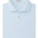 Peter Millar Wade Performance Jersey Polo – Sean Self Collar in White / Robin Blue