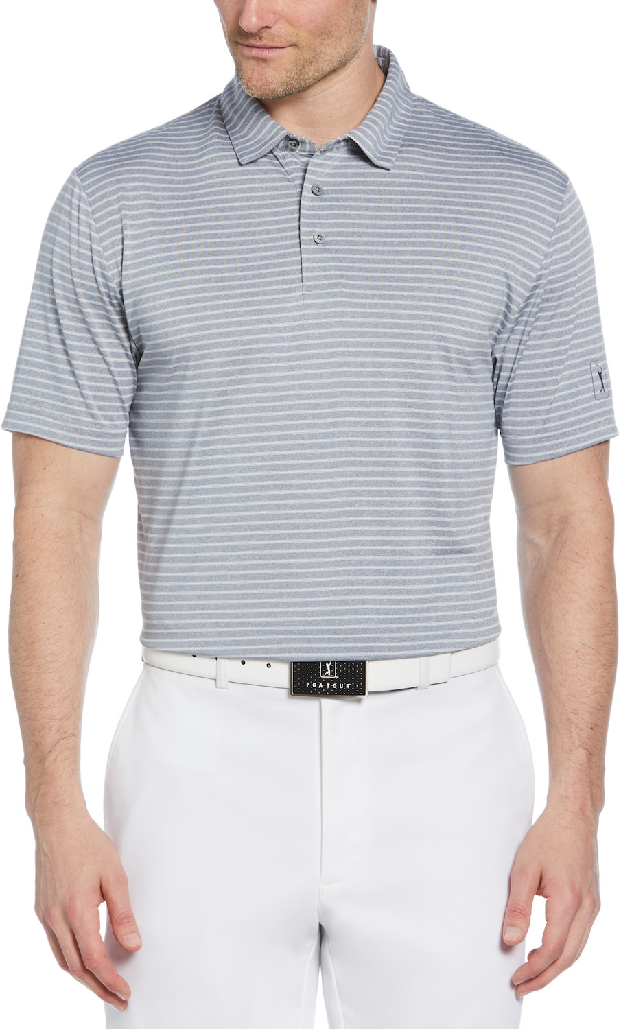 PGA Tour Heather Feeder Stripe Polo