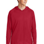 Port & Co Performance Pullover Hooded Tee in Red