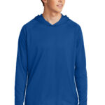 Port & Co Performance Pullover Hooded Tee in True Royal