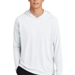 Port & Co Performance Pullover Hooded Tee in White