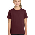Port & Co Youth Easy Cotton Tee in Athletic Maroon