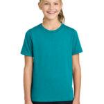Port & Co Youth Easy Cotton Tee in Bright Aqua