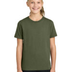 Port & Co Youth Easy Cotton Tee in Olive Drab Green
