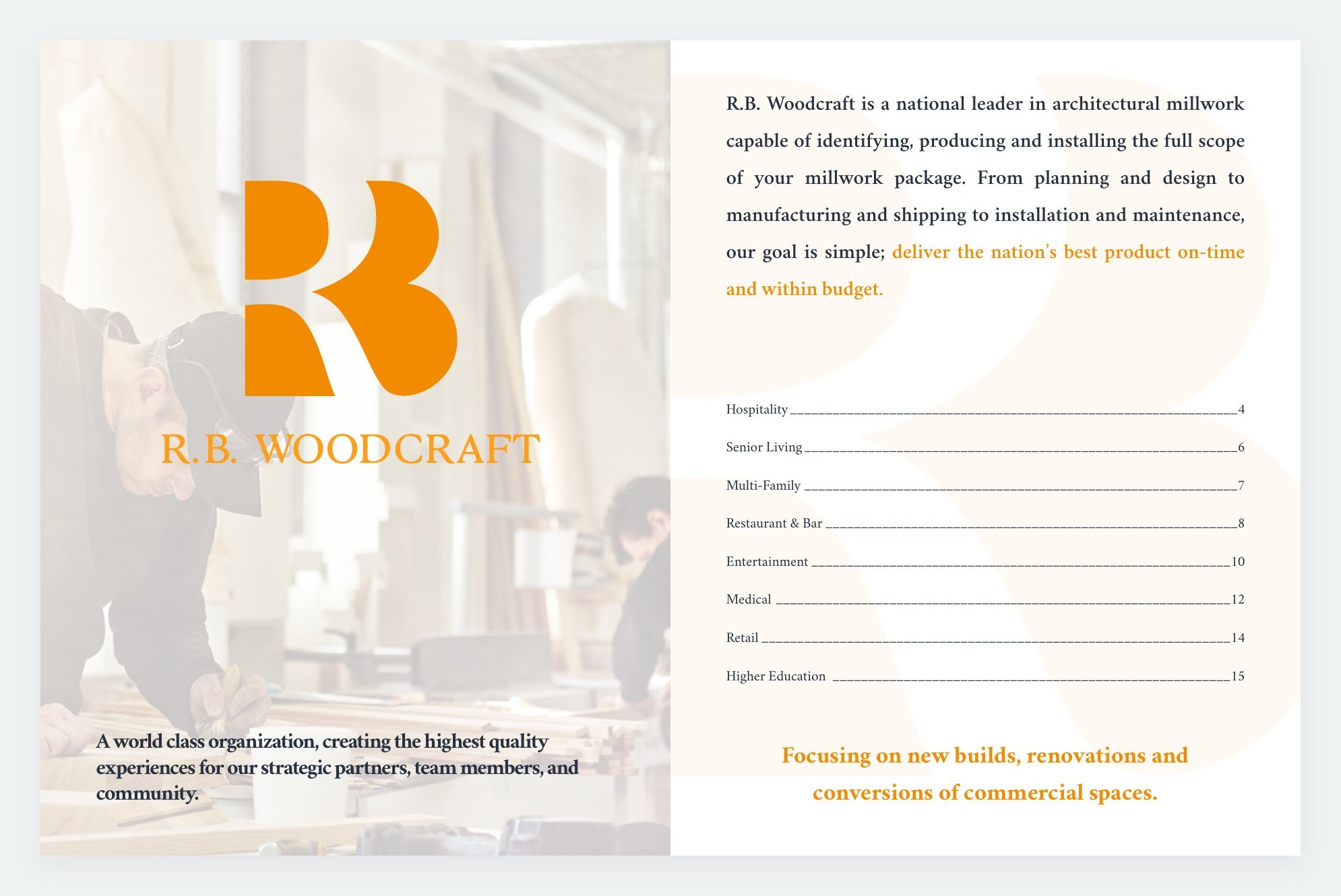 R.B. Woodcraft catalog intro spread