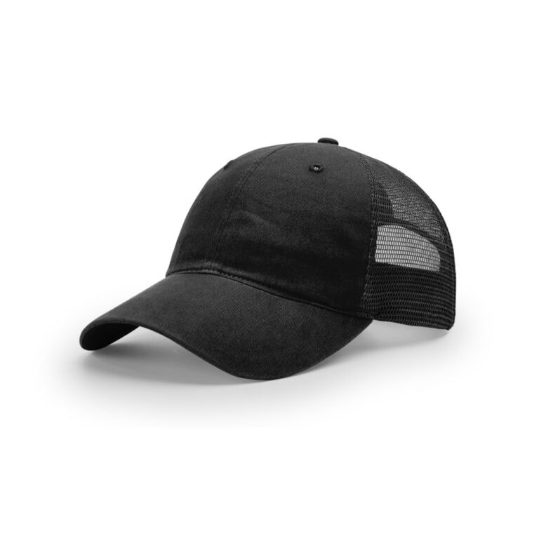 Richardson 111 Garment Washed Trucker in Black