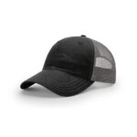 Richardson 111 Garment Washed Trucker in Black/Charcoal