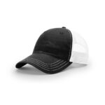 Richardson 111 Garment Washed Trucker in Black/White