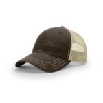 Richardson 111 Garment Washed Trucker in Brown/Khaki