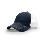 Richardson 111 Garment Washed Trucker in Navy/White