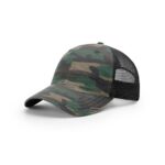 Richardson 111P Garment Washed Printed Trucker in Green Camo/Black