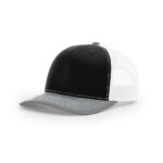 Richardson 112 Trucker in Black/White/Heather Grey