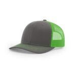 Richardson 112 Trucker in Charcoal/Neon Green