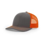 Richardson 112 Trucker in Charcoal/Orange