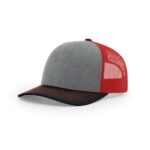 Richardson 112 Trucker in Heather Grey/Red/Black