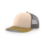 Richardson 112 Trucker in Mink Beige/Charcoal/Amber Gold