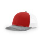 Richardson 112 Trucker in Red/White/Heather Grey