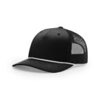 Richardson 112FPR Five Panel Trucker with Rope in Black/White