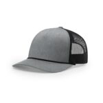 Richardson 112FPR Five Panel Trucker with Rope in Heather Grey/Black/Black