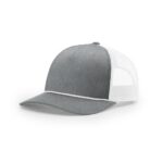 Richardson 112FPR Five Panel Trucker with Rope in Heather Grey/White/White