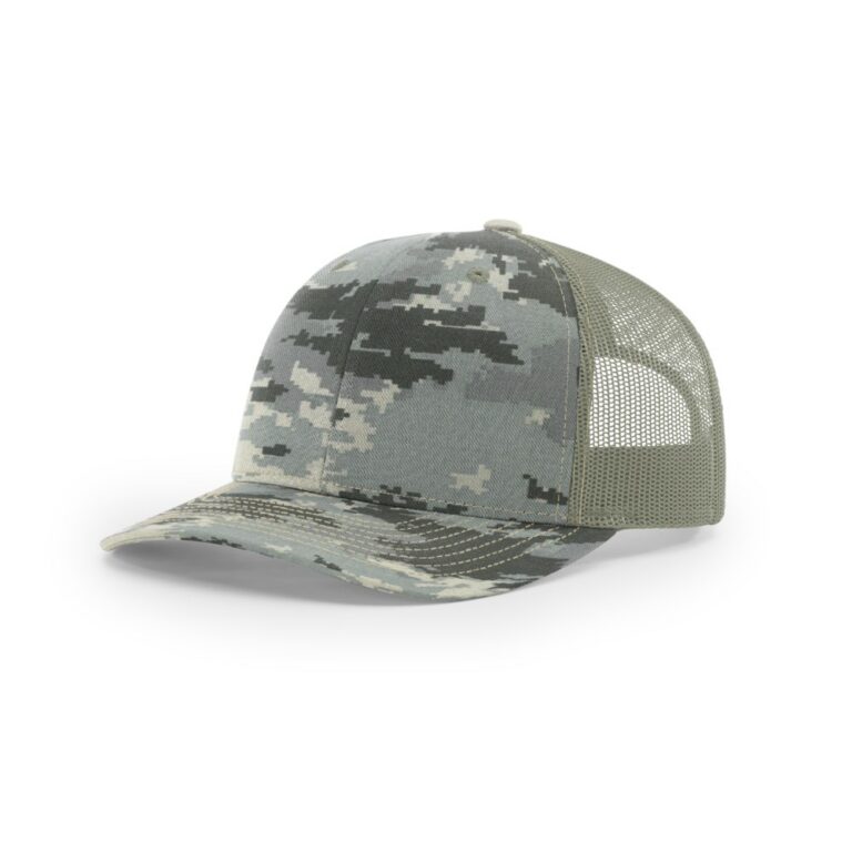 Richardson 112P Printed Trucker in Digital Camo/Light Green