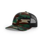 Richardson 112P Printed Trucker in Green Camo/Black