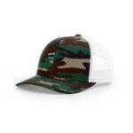 Richardson 112P Printed Trucker in Green Camo/White