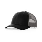 Richardson 115 Low Pro Trucker in Black/Charcoal