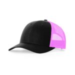 Richardson 115 Low Pro Trucker in Black/Neon Pink