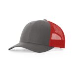 Richardson 115 Low Pro Trucker in Charcoal/Red