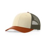 Richardson 115 Low Pro Trucker in Cream/Loden/Dark Orange