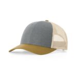 Richardson 115 Low Pro Trucker in Heather Grey/Birch/Amber Gold