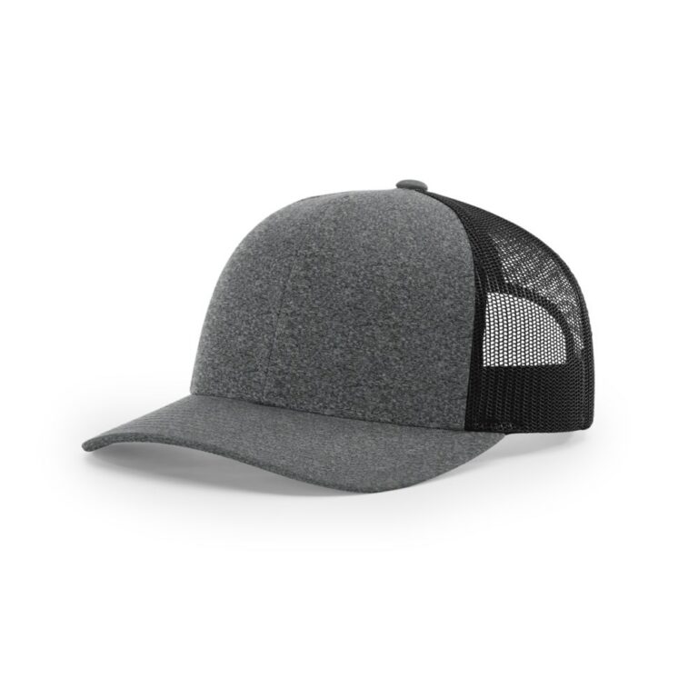 Richardson 115CH Low Pro Heather Trucker in Black Heather/Black