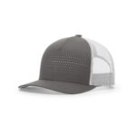 Richardson 163 Laser Cut Five Panel Trucker in Charcoal/Light Grey/Light Grey
