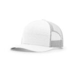 Richardson 163 Laser Cut Five Panel Trucker in White/Light Grey/Light Grey
