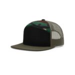 Richardson 168 7 Panel Mesh Back in Black/Green Camo/Loden