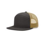 Richardson 168 7 Panel Mesh Back in Charcoal/Old Gold