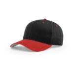 Richardson 212 Pro Twill Snapback in Black/Red