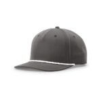 Richardson 258 5 Panel Classic Rope Cap in Dark Grey/White