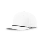 Richardson 258 5 Panel Classic Rope Cap in White/Black