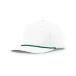 Richardson 258 5 Panel Classic Rope Cap in White/Kelly