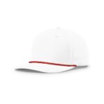 Richardson 258 5 Panel Classic Rope Cap in White/Red