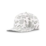 Richardson 258P Printed 5 Panel Classic Rope Cap in Blizzard Duck Camo/White