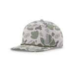 Richardson 258P Printed 5 Panel Classic Rope Cap in Marsh Duck Camo/Army Olive