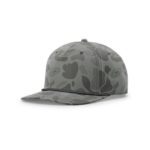 Richardson 258P Printed 5 Panel Classic Rope Cap in Riverstone Duck Camo/Charcoal