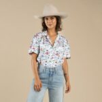 Sendero Cheyenne Western Blouse in White Floral