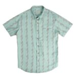 Sendero City Slicker Short Sleeve Shirt in Ocotillo Stripe - Faded Teal