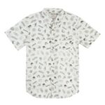 Sendero City Slicker Short Sleeve Shirt in Trout Shop Print - Cream