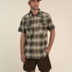 Sendero Concho Shirt in Olive/Light Gray